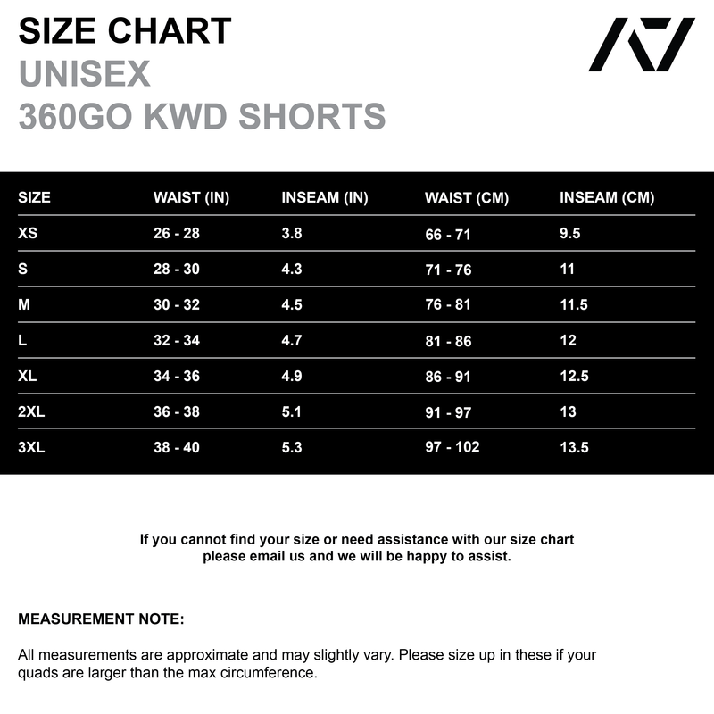 360GO KWD Shorts - Azul size chart