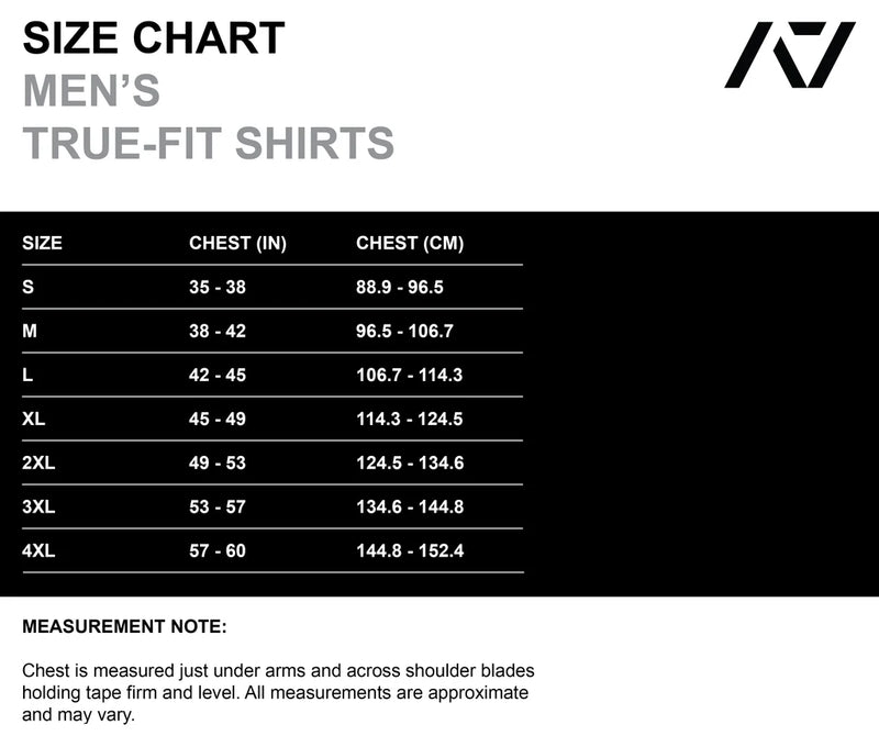 Demand Greatness True-Fit Men's Meet Shirt - Shadow Stone size chart