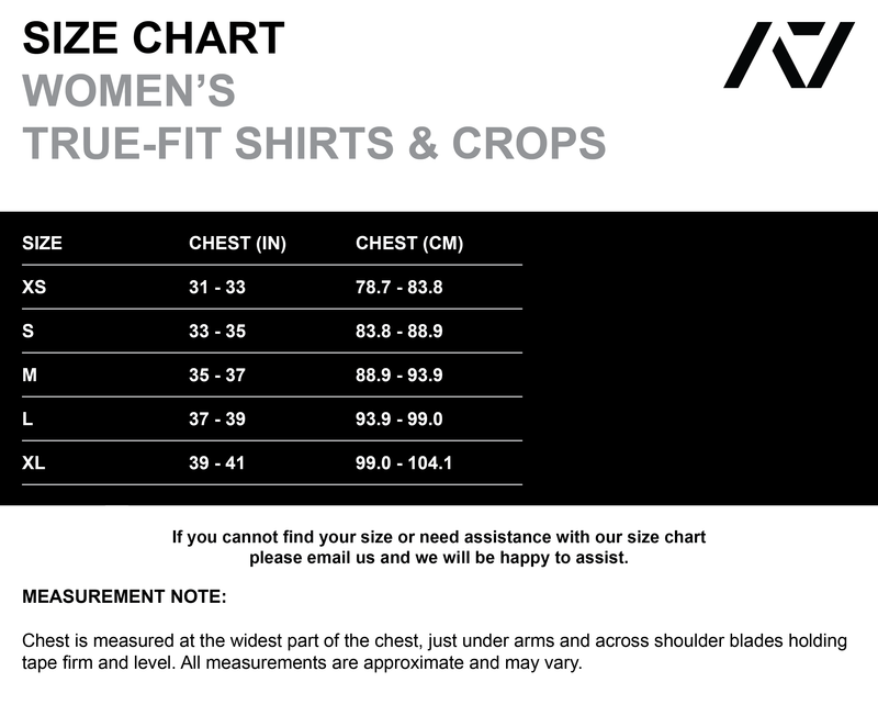 HS Low Bar True-Fit Women's Bar Grip Crop - Shadow Stone size chart