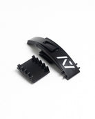 Front view of A7 PAL Buckle in matte black featuring adjustable Pioneer Lever system and durable stainless steel design.